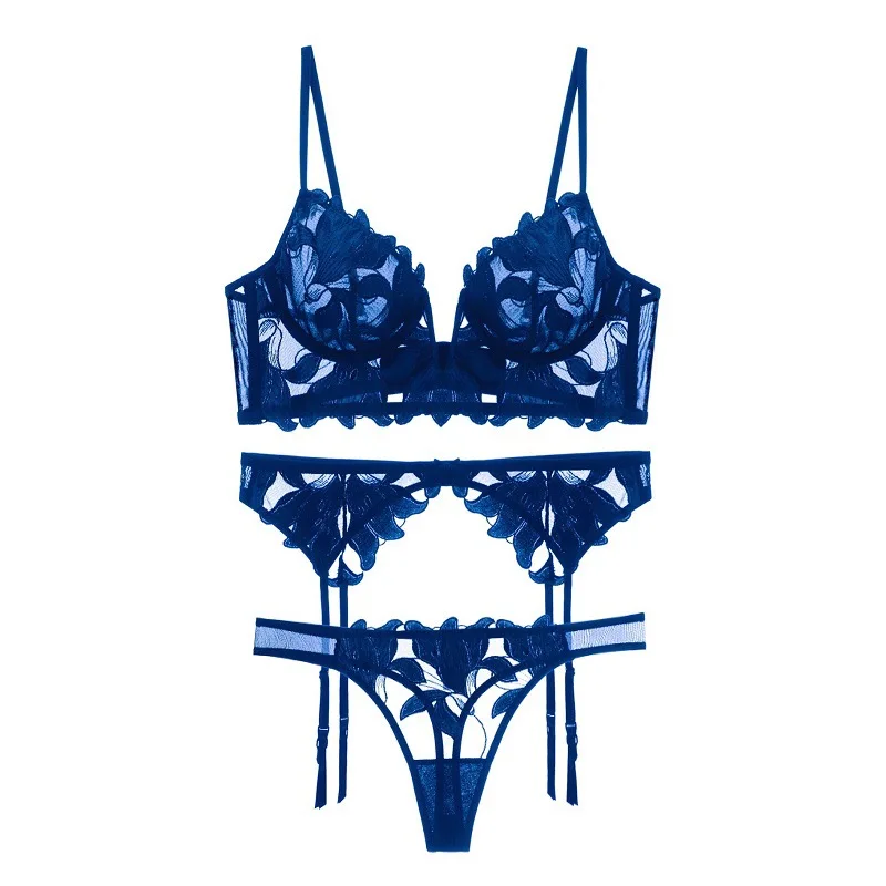 Ladies Lingerie Set – Bralette with Lace and Floral Embroidery – Adjustable Straps - Image 13