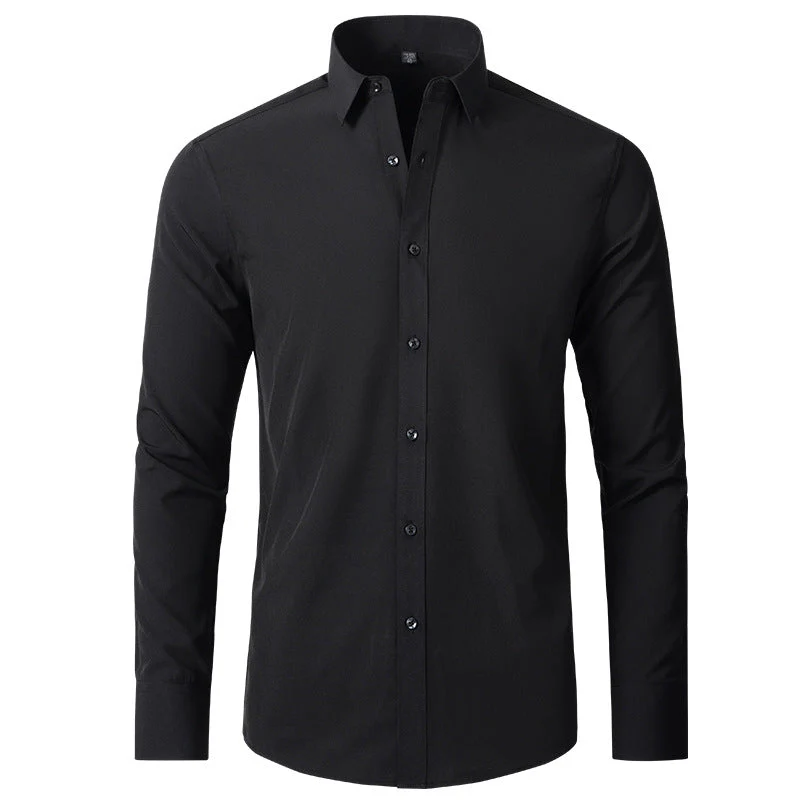 Men's Shirt - Slim Fit - Non-Iron Stretch - Long Sleeve Pocketless Design - Image 10