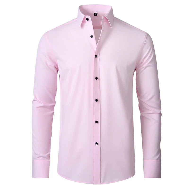 Men's Shirt - Slim Fit - Non-Iron Stretch - Long Sleeve Pocketless Design - Image 14