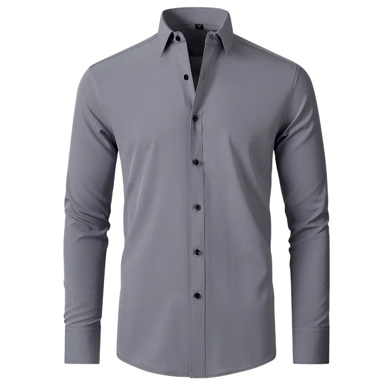Men's Shirt - Slim Fit - Non-Iron Stretch - Long Sleeve Pocketless Design - Image 15