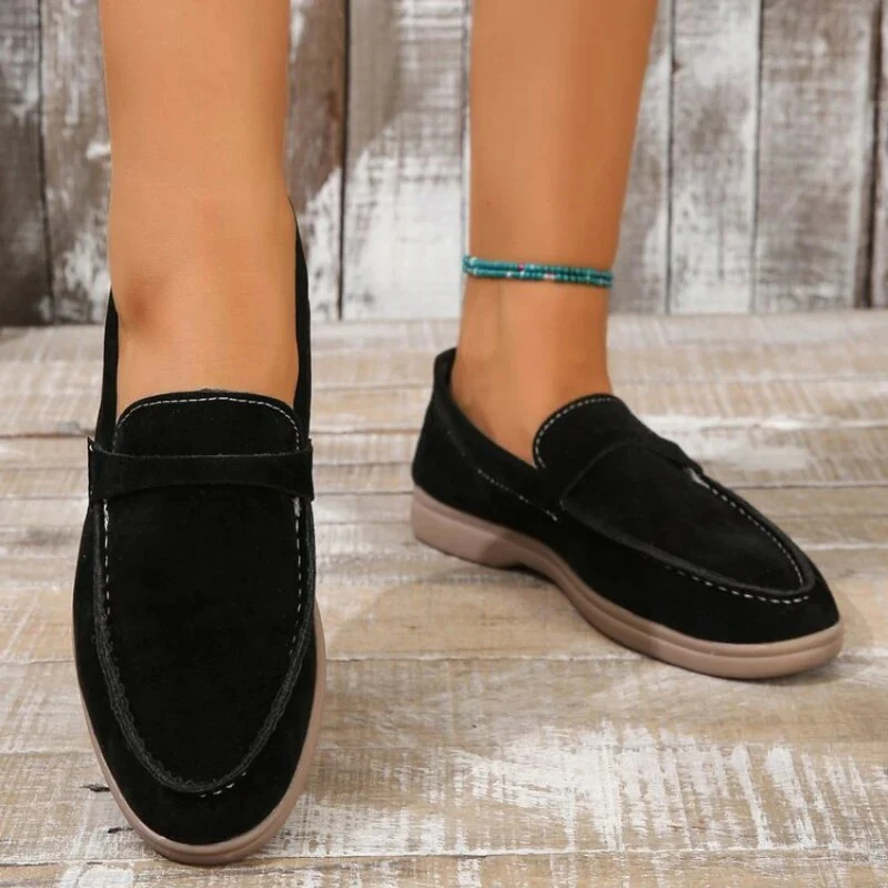 Ladies Loafers - Suede look - Comfortable Sole - Penny Strap - Casual Elegant Style - Image 2