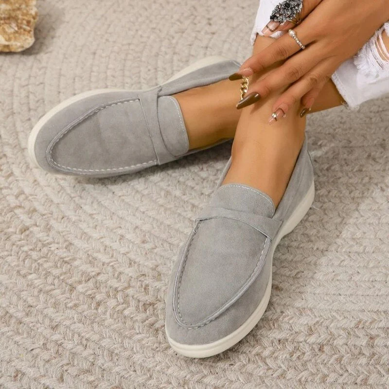 Ladies Loafers - Suede look - Comfortable Sole - Penny Strap - Casual Elegant Style - Image 4