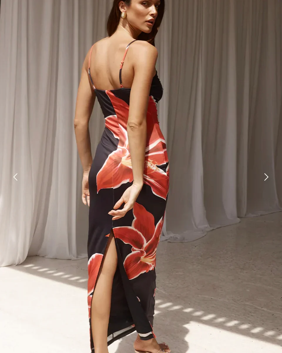 Women's Dress - Maxi Length - Slim Fit - Spaghetti Straps - Lightweight Elegant Style - Image 7