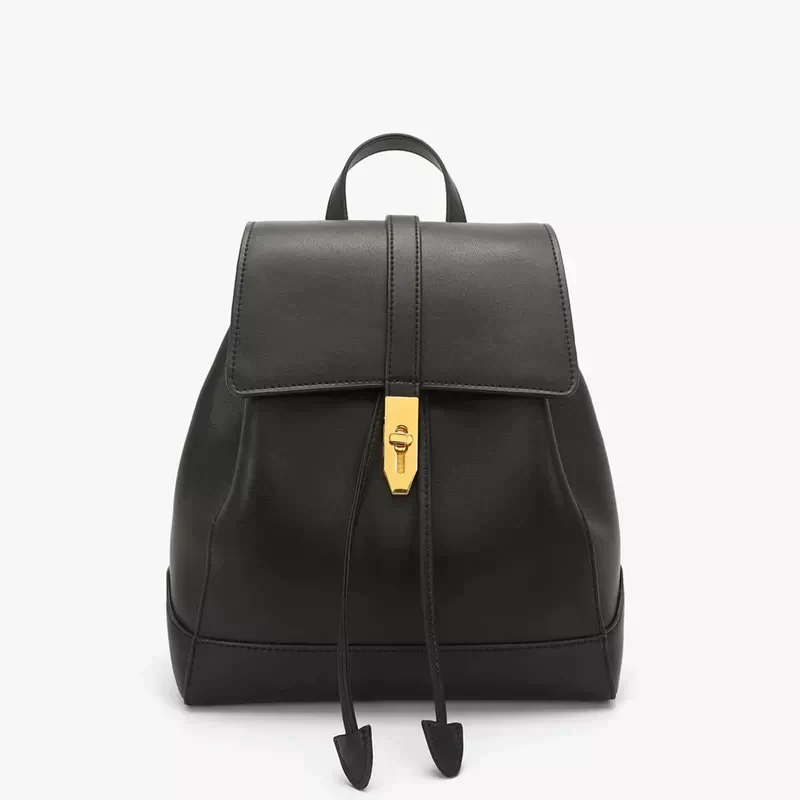 Women's Backpack - Genuine Leather - Adjustable Shoulder Straps - Flap Closure with Twist Lock - Image 10