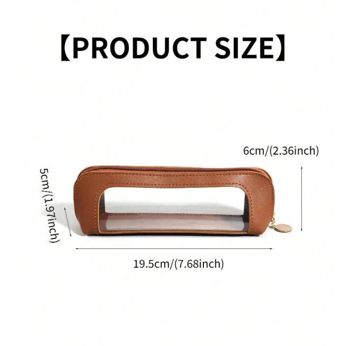 Case - Transparent Design - Faux Leather Finish - Zipper Closure - Practical Organizer - Image 2