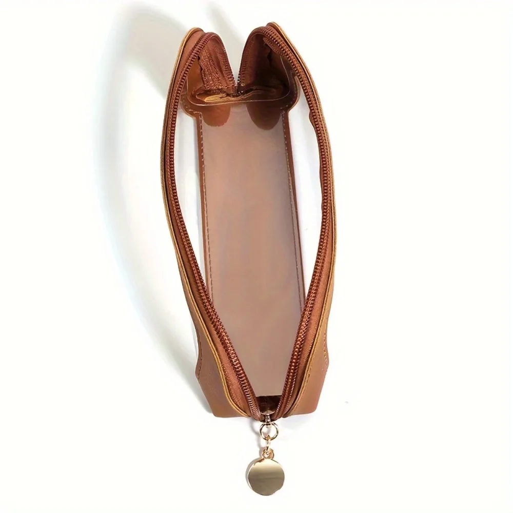 Case - Transparent Design - Faux Leather Finish - Zipper Closure - Practical Organizer - Image 3