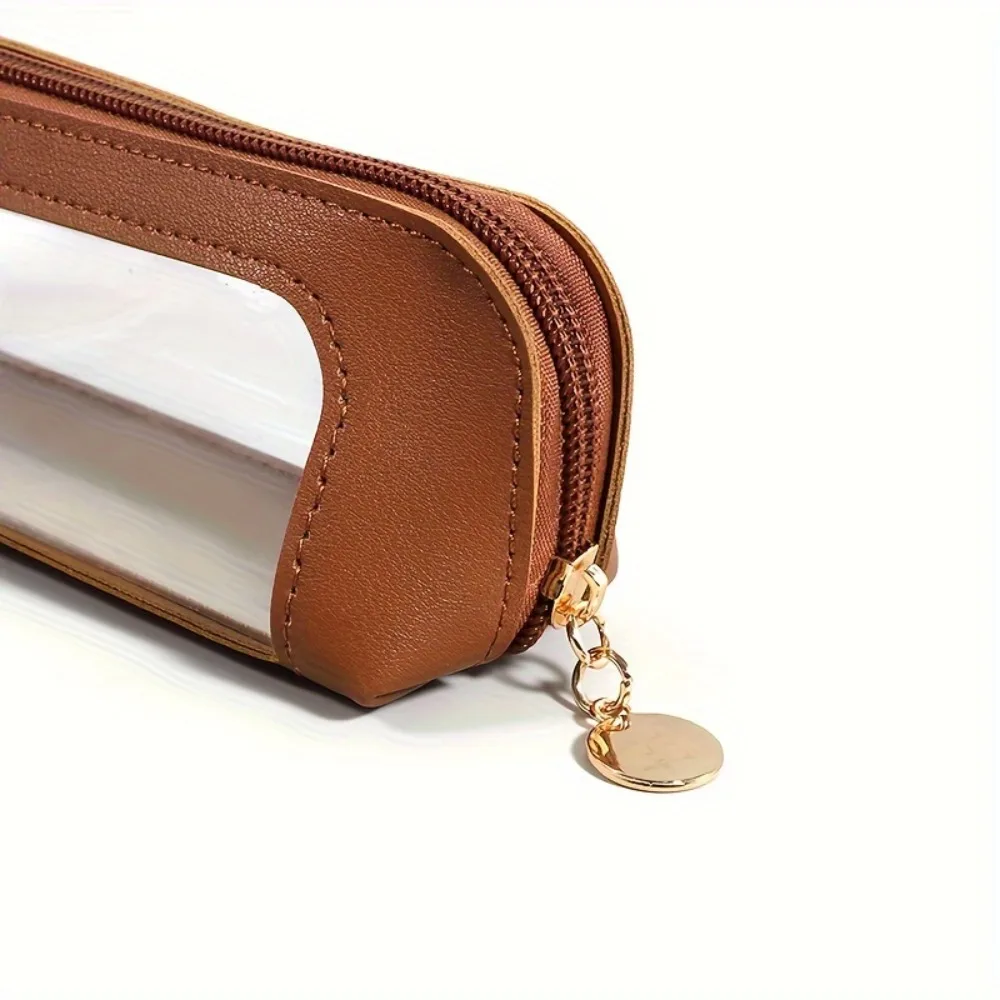 Case - Transparent Design - Faux Leather Finish - Zipper Closure - Practical Organizer - Image 4