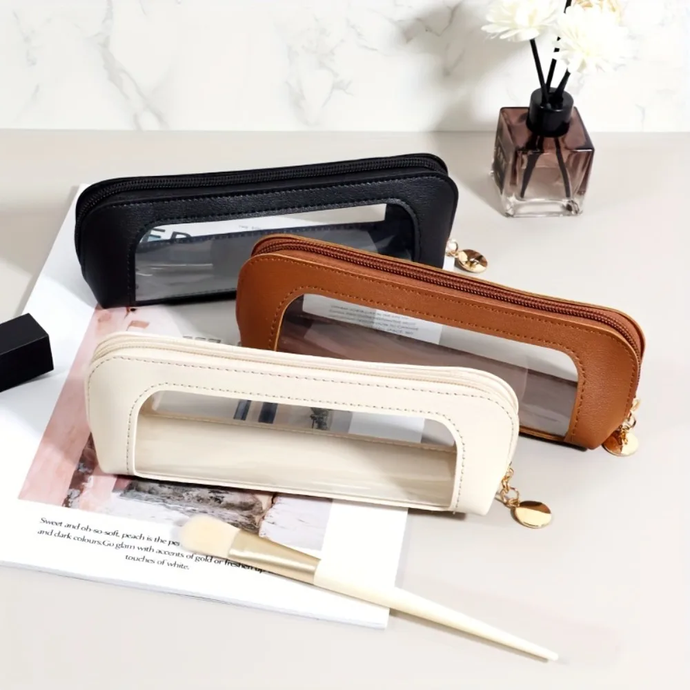 Case - Transparent Design - Faux Leather Finish - Zipper Closure - Practical Organizer - Image 7