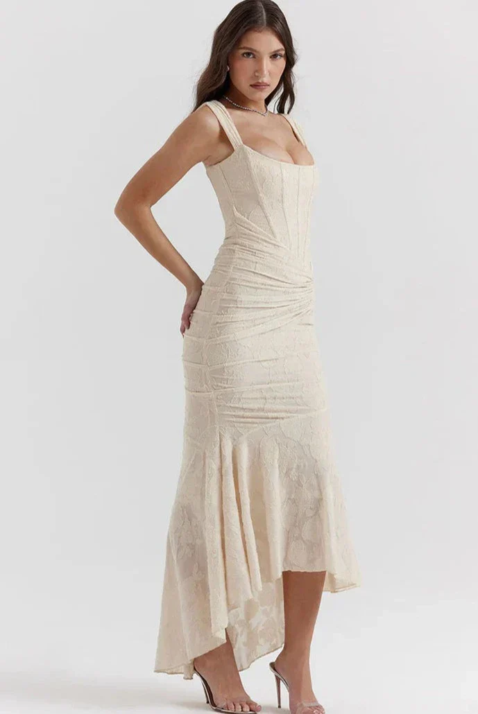 Ladies Evening Dress - Lace - Off Shoulder - Asymmetrical Hem - Tailored Fit - Image 7