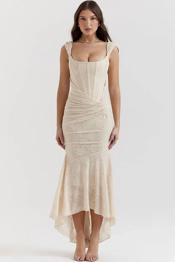 Ladies Evening Dress - Lace - Off Shoulder - Asymmetrical Hem - Tailored Fit - Image 8