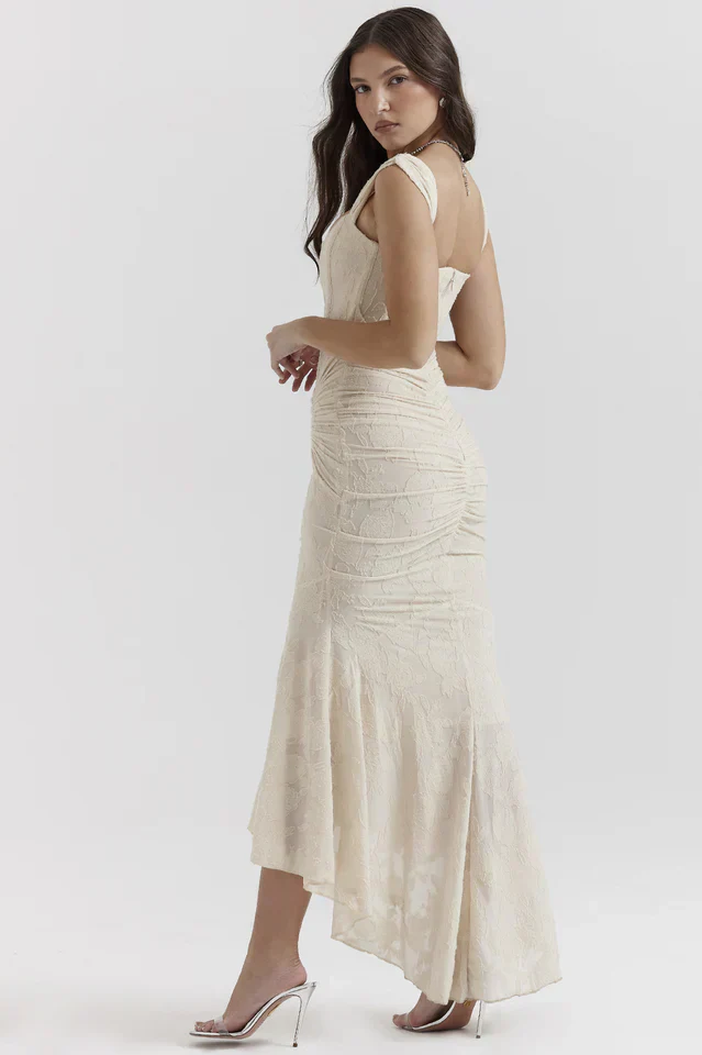 Ladies Evening Dress - Lace - Off Shoulder - Asymmetrical Hem - Tailored Fit - Image 9