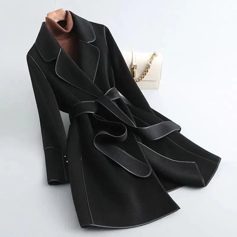 Alice Relaxed Fit Double-Breasted Coat | Belted Collared Coat - Image 2