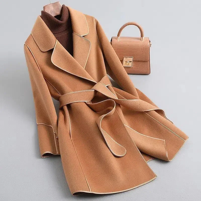 Alice Relaxed Fit Double-Breasted Coat | Belted Collared Coat - Image 3
