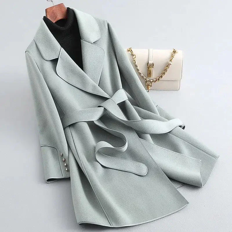 Alice Relaxed Fit Double-Breasted Coat | Belted Collared Coat - Image 4