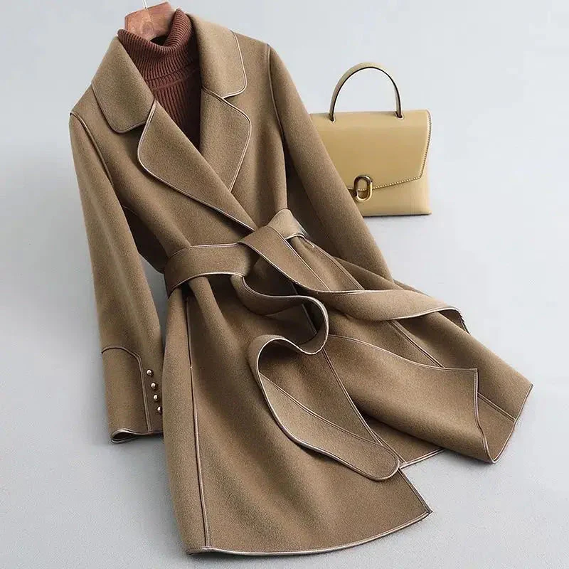 Alice Relaxed Fit Double-Breasted Coat | Belted Collared Coat - Image 5