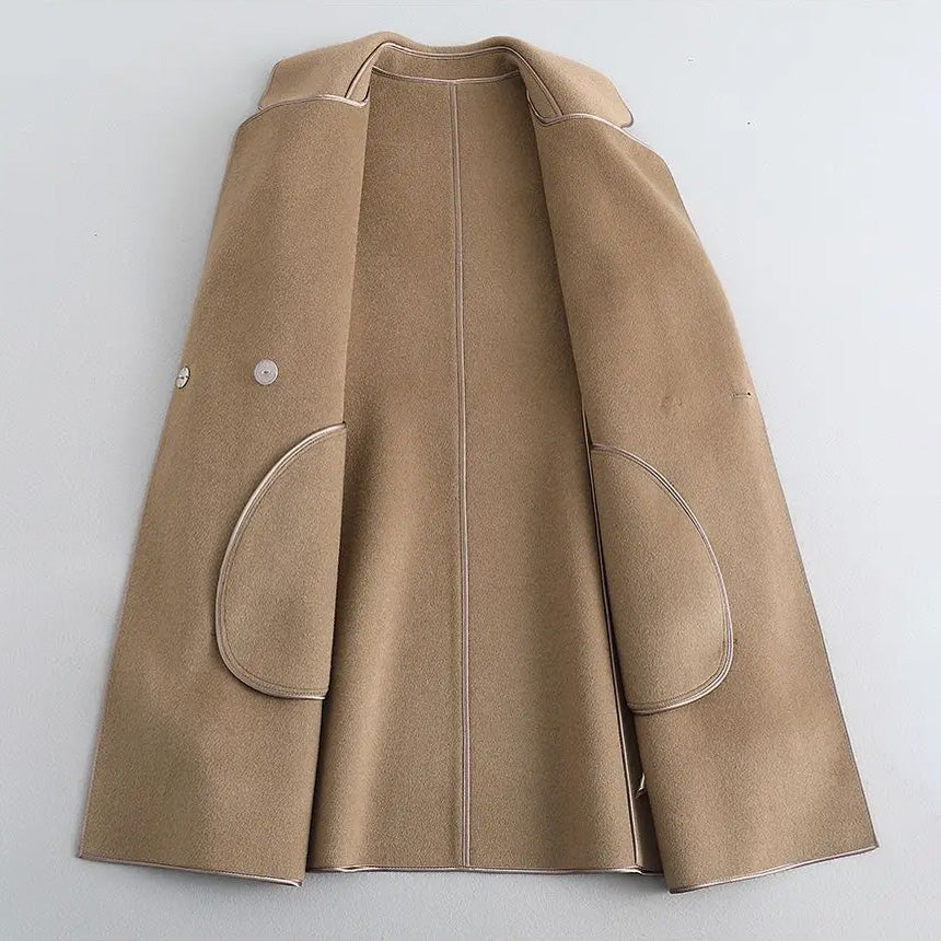 Alice Relaxed Fit Double-Breasted Coat | Belted Collared Coat - Image 7