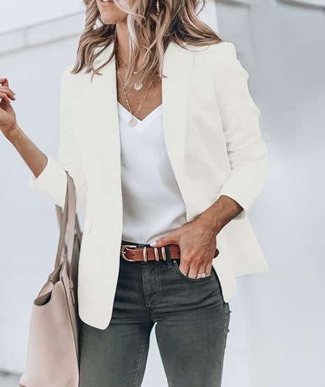 Women's Blazer - Fitted Model - Classic Design - Notch Lapel - Single Closure - Image 3