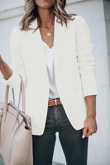 Women's Blazer - Fitted Model - Classic Design - Notch Lapel - Single Closure - Image 4