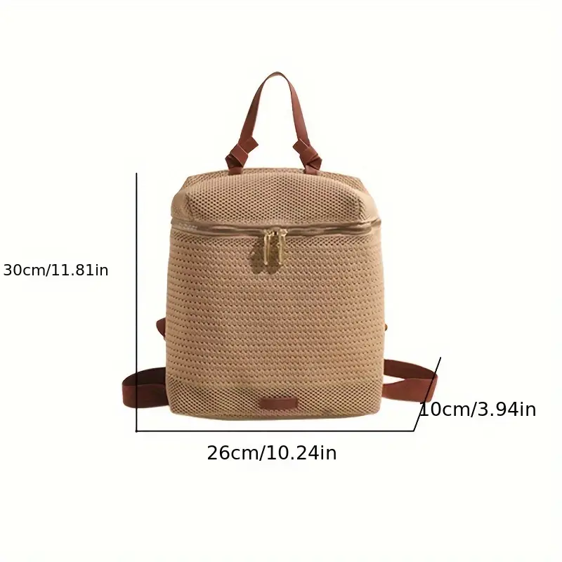 Women's Backpack – Woven Texture – Adjustable Straps – Zipper Closure – Fashionable Design - Image 11