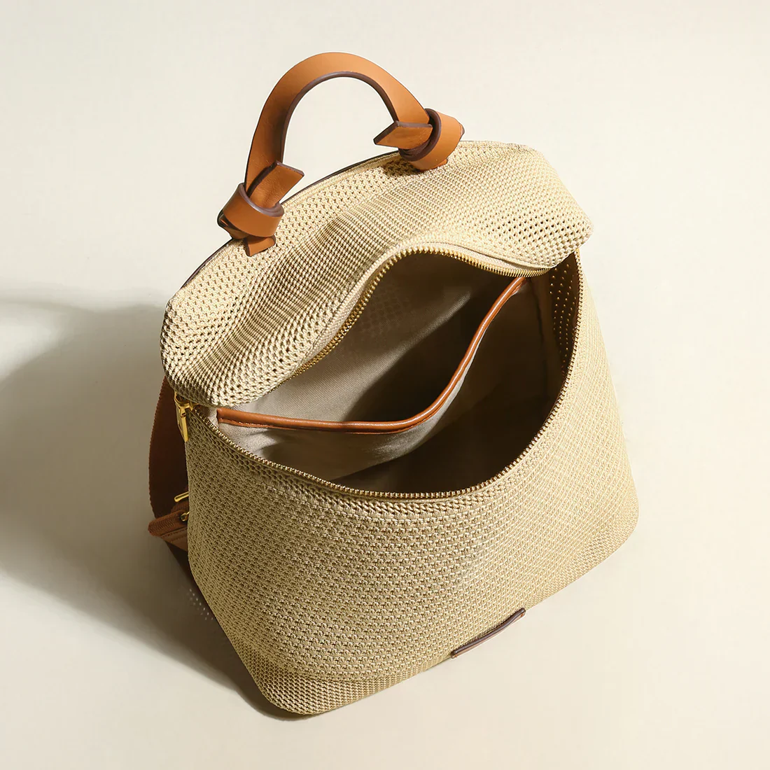 Women's Backpack – Woven Texture – Adjustable Straps – Zipper Closure – Fashionable Design - Image 7