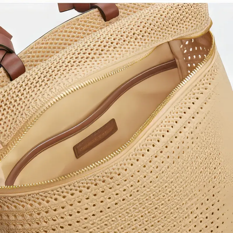 Women's Backpack – Woven Texture – Adjustable Straps – Zipper Closure – Fashionable Design - Image 8
