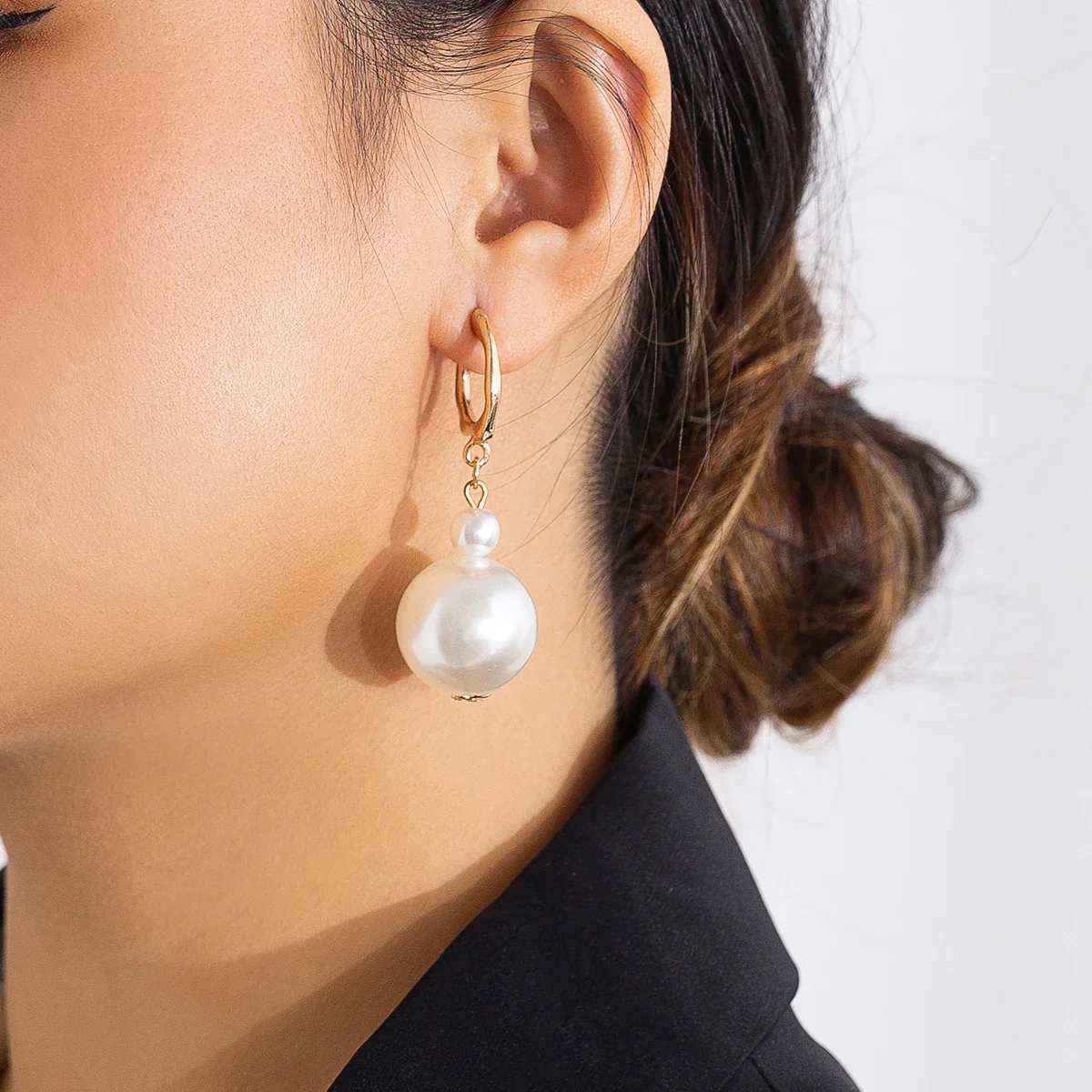 Amelia Choker Necklace And Drop Earrings Jewelry Set | Pearl Bead Jewelry Set - Image 2