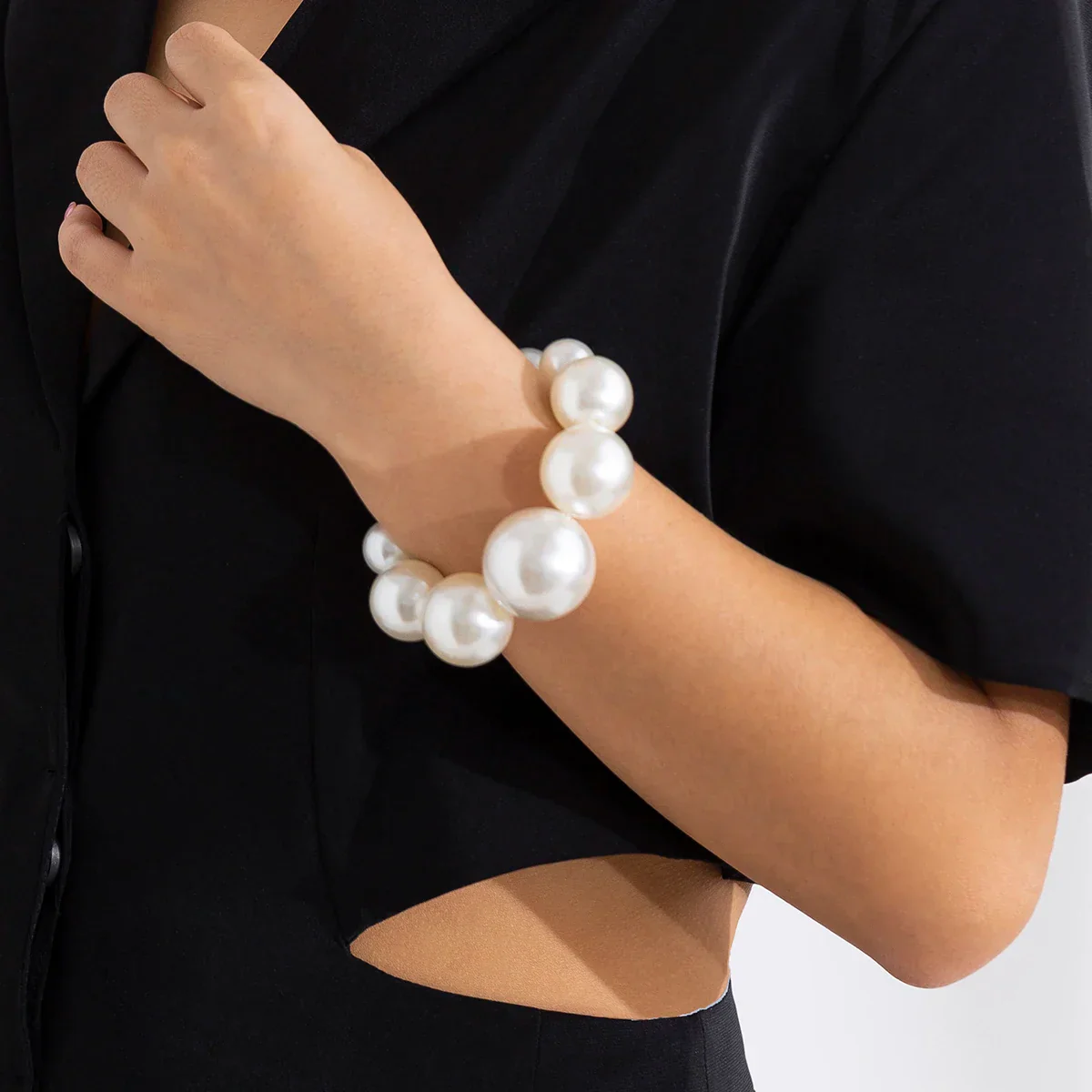 Amelia Choker Necklace And Drop Earrings Jewelry Set | Pearl Bead Jewelry Set - Image 3