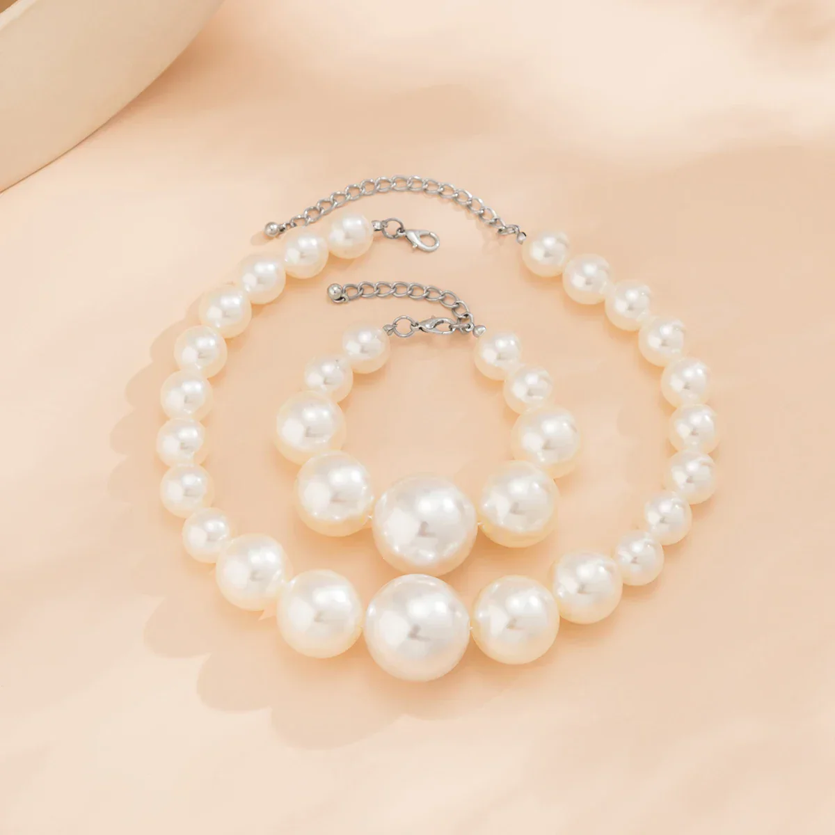 Amelia Choker Necklace And Drop Earrings Jewelry Set | Pearl Bead Jewelry Set - Image 7