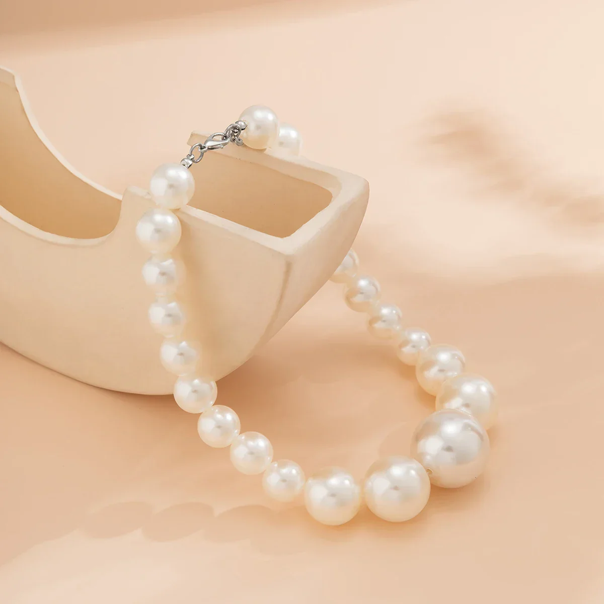 Amelia Choker Necklace And Drop Earrings Jewelry Set | Pearl Bead Jewelry Set - Image 9