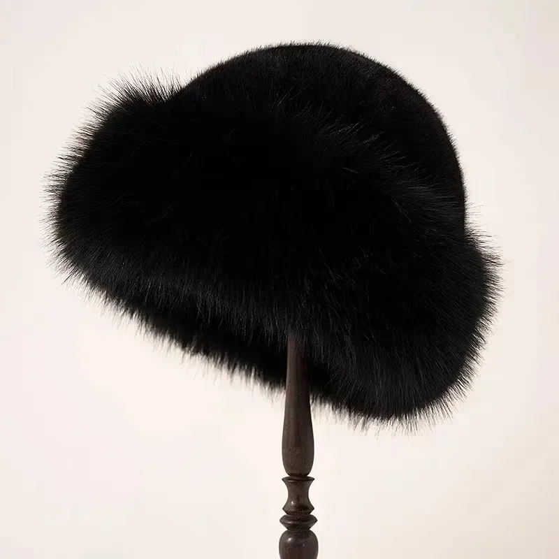 Amelia Relaxed Fit Fur Hat | Plush Texture Solid Fur Hat - Image 3