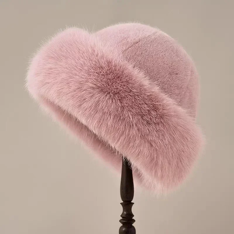Amelia Relaxed Fit Fur Hat | Plush Texture Solid Fur Hat - Image 4