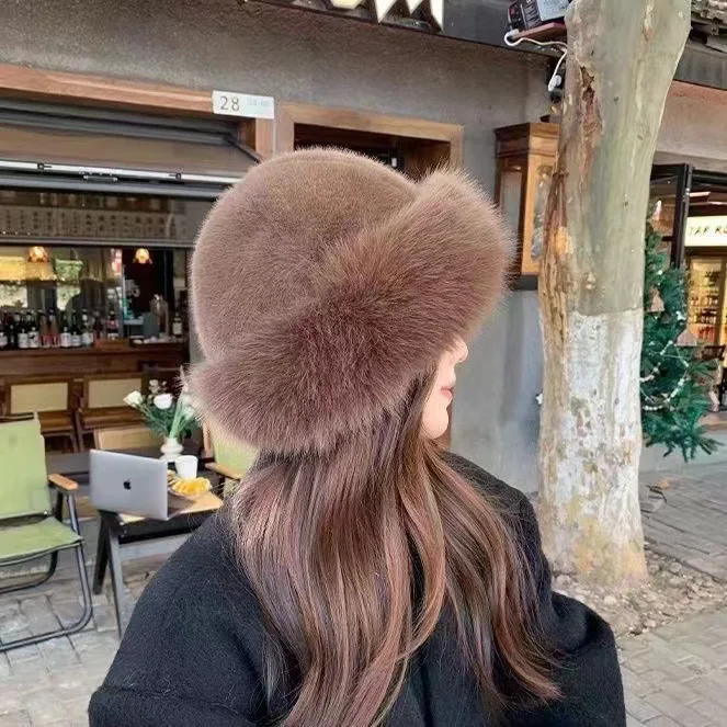 Amelia Relaxed Fit Fur Hat | Plush Texture Solid Fur Hat - Image 5