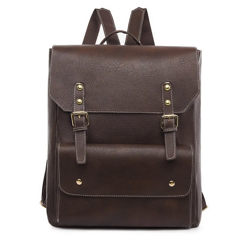 Unisex Backpack – Canvas & Faux Leather – Adjustable Shoulder Straps – Buckle Closure – Lightweight - Image 14