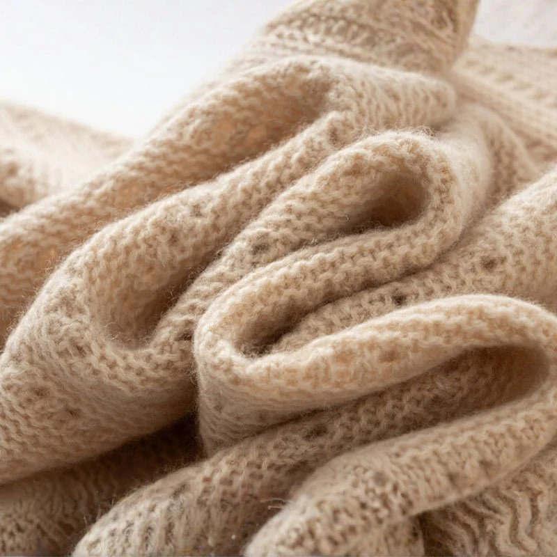 Amelia Draped Shawl | Eyelet Knit Extended Shawl - Image 10
