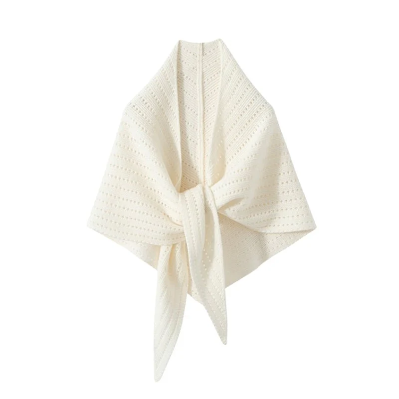 Amelia Draped Shawl | Eyelet Knit Extended Shawl - Image 2
