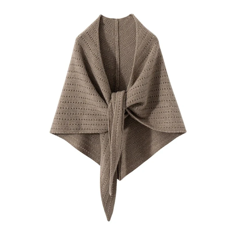 Amelia Draped Shawl | Eyelet Knit Extended Shawl - Image 3