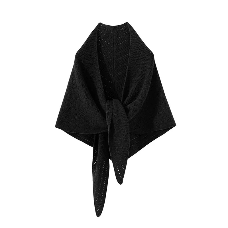 Amelia Draped Shawl | Eyelet Knit Extended Shawl - Image 4