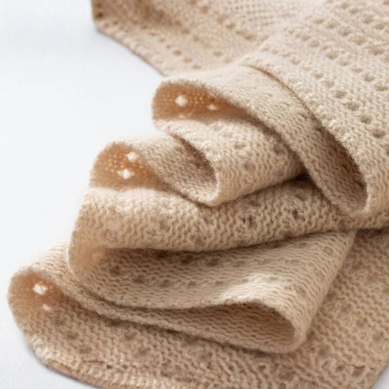 Amelia Draped Shawl | Eyelet Knit Extended Shawl - Image 8