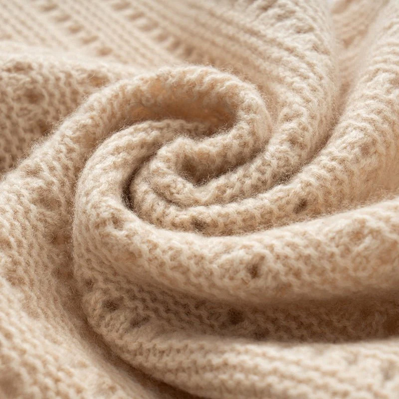 Amelia Draped Shawl | Eyelet Knit Extended Shawl - Image 9