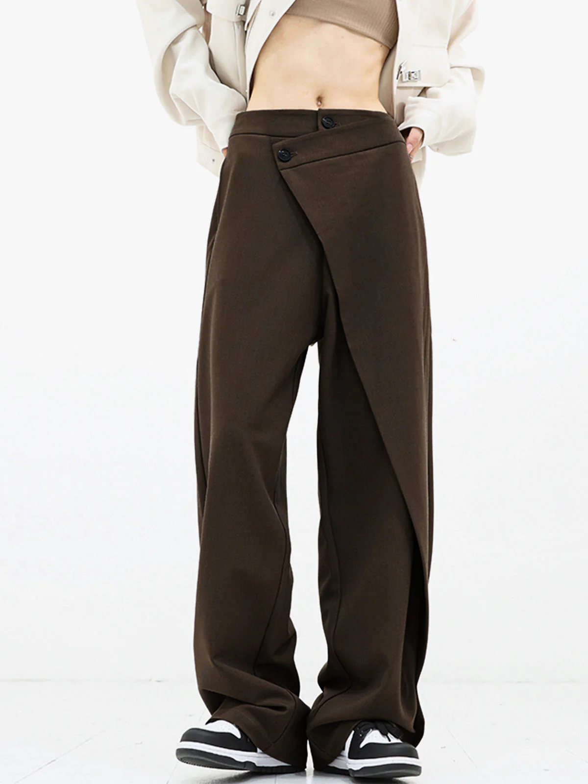 Ladies Pants - Asymmetrical Design - High Waist - Wide Legs - Elegant Fit - Image 10