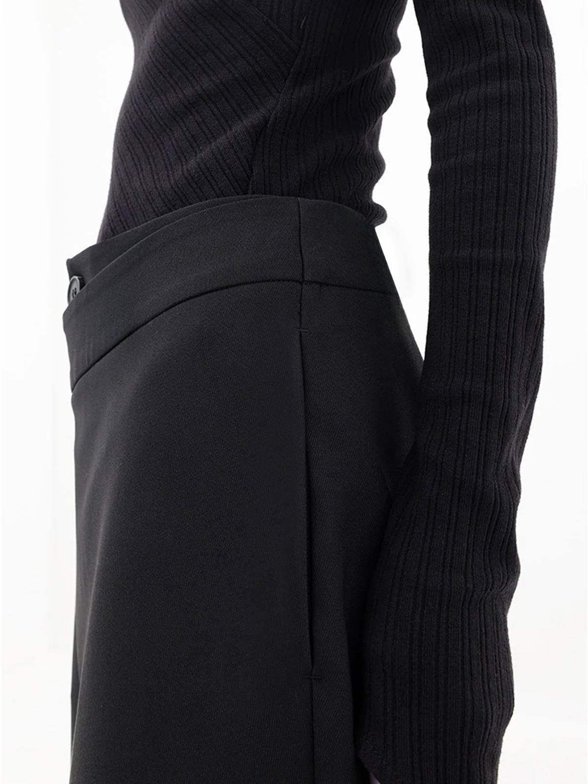 Ladies Pants - Asymmetrical Design - High Waist - Wide Legs - Elegant Fit - Image 3