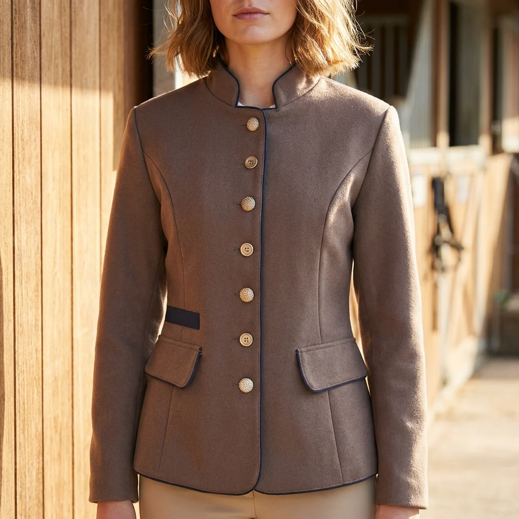Women's Blazer - Tailored Fit - Wool Mix - Contrast Details - Elegant Fit - Image 3