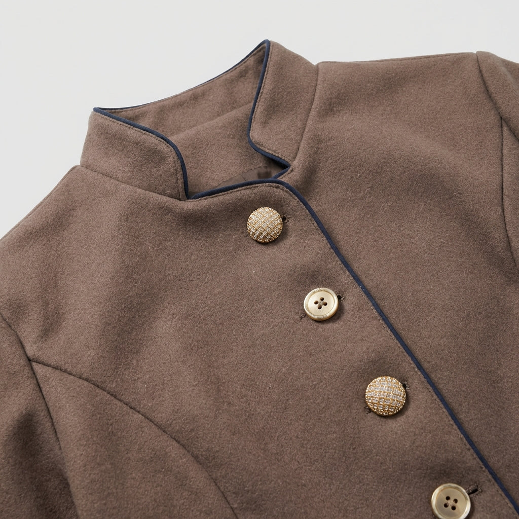 Women's Blazer - Tailored Fit - Wool Mix - Contrast Details - Elegant Fit - Image 6