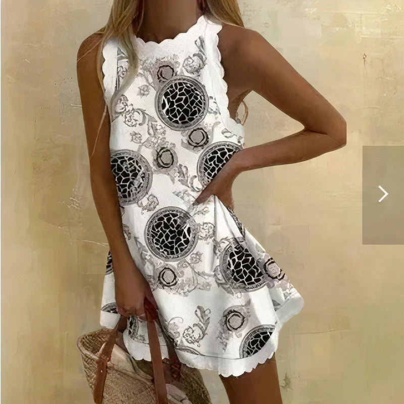 Women's Dress - Sleeveless A-line Model - Heart Print - Lightweight and Comfortable - Image 13