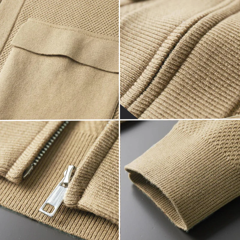 Men's Cardigan – Open Front – Casual Fit – Textured Knit – Long Sleeves - Image 4