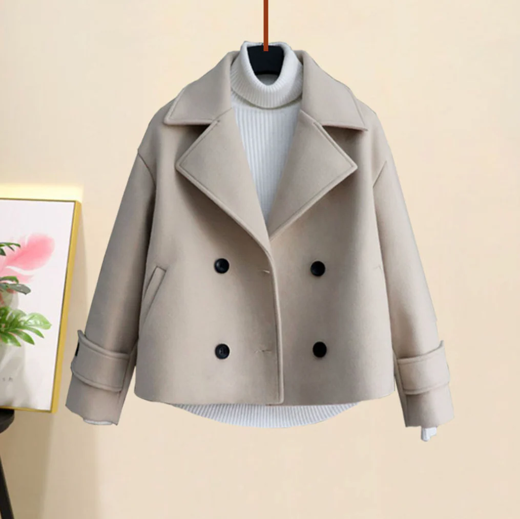 Women's Coat – Double-Breasted Peacoat – Wool Blend – Tailored Fit – Classic Design - Image 15