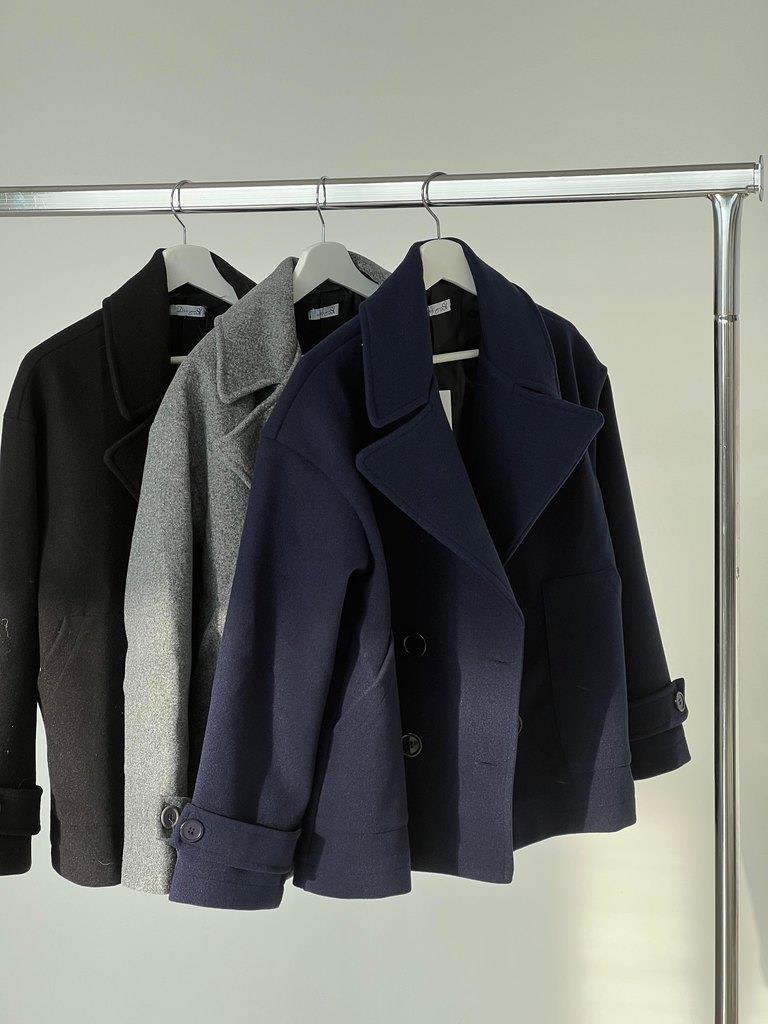 Women's Coat – Double-Breasted Peacoat – Wool Blend – Tailored Fit – Classic Design - Image 6