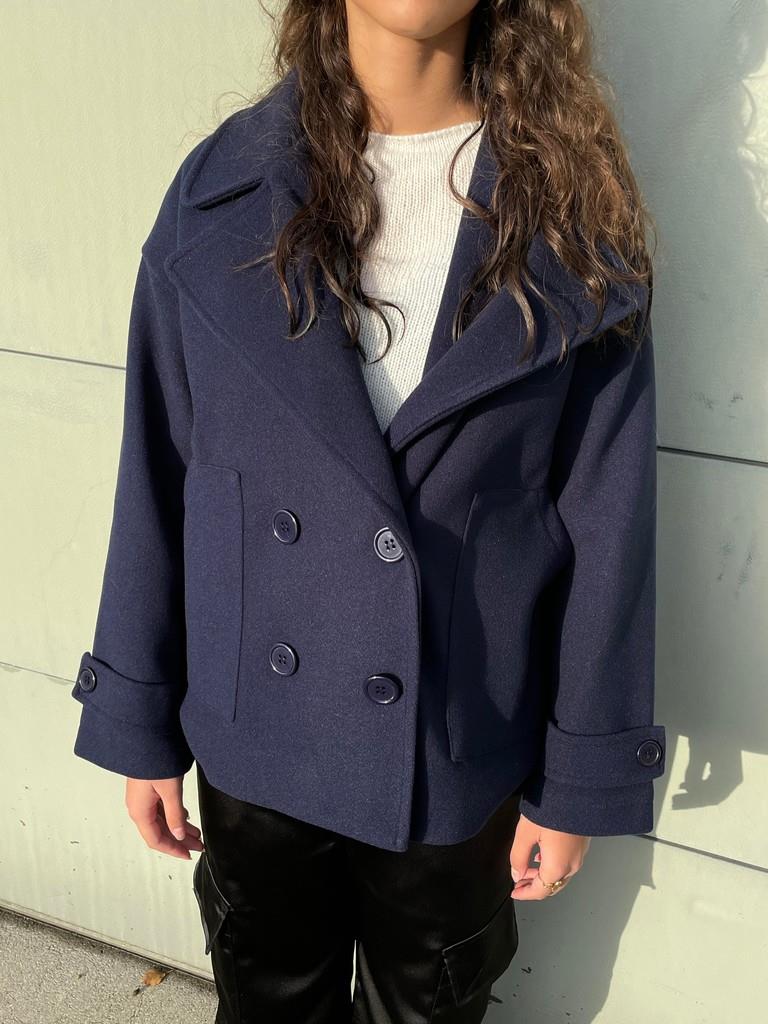 Women's Coat – Double-Breasted Peacoat – Wool Blend – Tailored Fit – Classic Design - Image 7