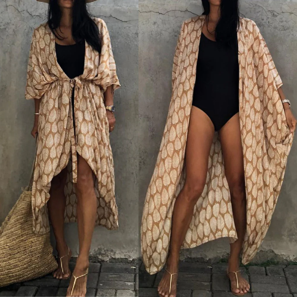 Women's Kimono Cover-Up - Airy Fit - Tie-Dye Design - Open Front - Image 10