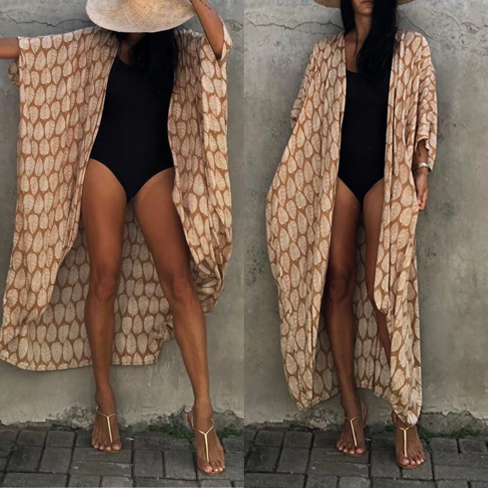 Women's Kimono Cover-Up - Airy Fit - Tie-Dye Design - Open Front - Image 11